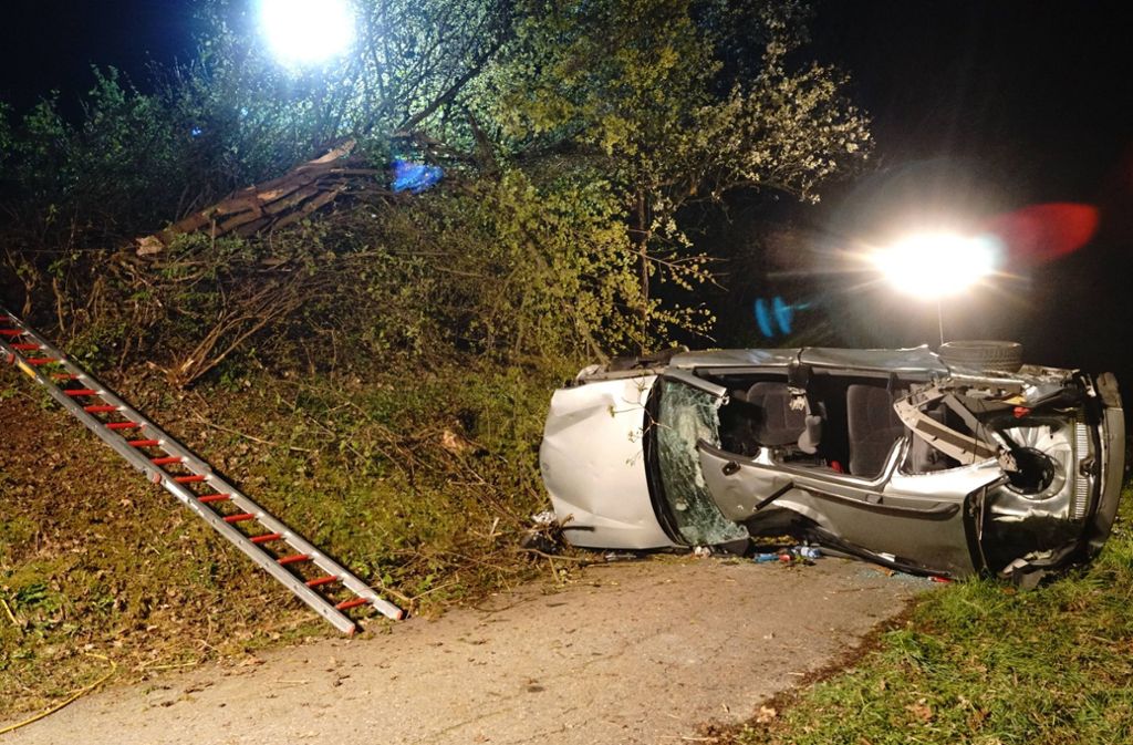 Ein 56-jähriger Autofahrer ist mit seinem Renault bei Gemmrigheim (Kreis Ludwigsburg) von der Straße abgekommen und eine Böschung hinabgestürzt.