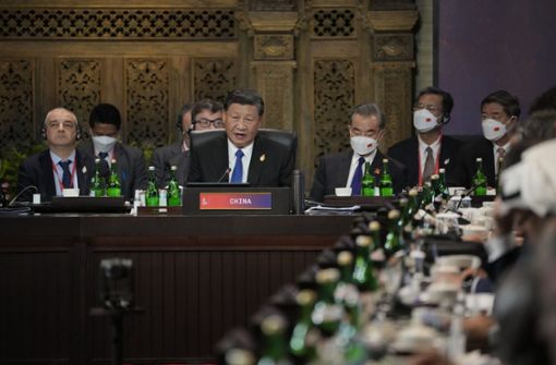 Xi Jinping, Präsident von China, sprach während des G20-Gipfels. Foto: dpa/Dita Alangkara