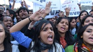 Protest in Neu Delhi: Frauen in Indien wollen sich sexuelle Gewalt nicht mehr gefallen lassen. Foto: AFP