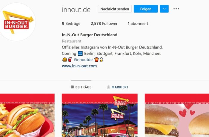 In-N-Out-Burger: Instagram-Betrüger kündigen Filiale in Stuttgart an