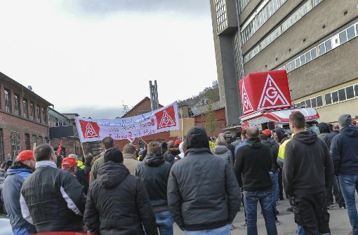 Bosch-Mitarbeiter haben in Schwäbisch Gmünd gegen den Stellenabbau protestiert. Foto: 7aktuell.de/Andreas Friedrichs