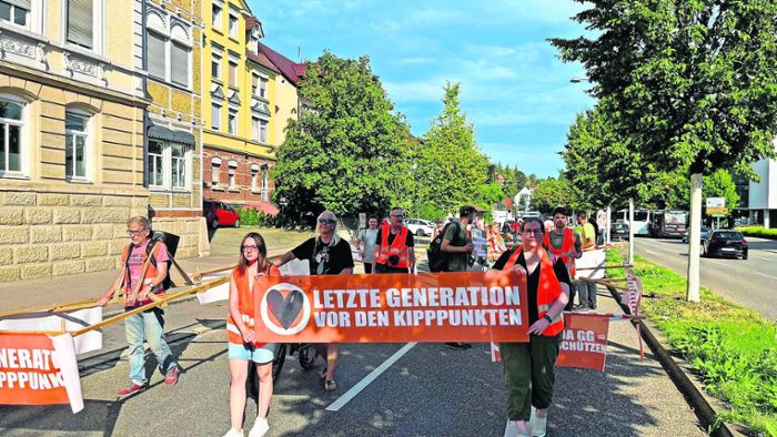 Letzte Generation protestiert in der Innenstadt