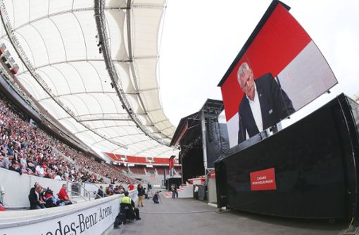 In der Mercedes-Benz-Arena musste am Sonntag die Mitgliederversammlung des VfB Stuttgart abgebrochen werden. Foto: Baumann
