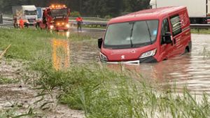 Hochwasser nach starken Regenfällen – A8 gesperrt