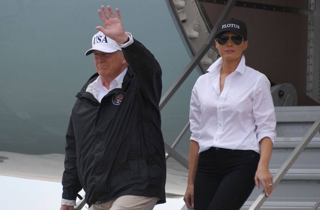 Bereits vor wenigen Tagen waren Trump und seine Frau zu Besuch in den Überschwemmungsgebieten. Foto: AFP