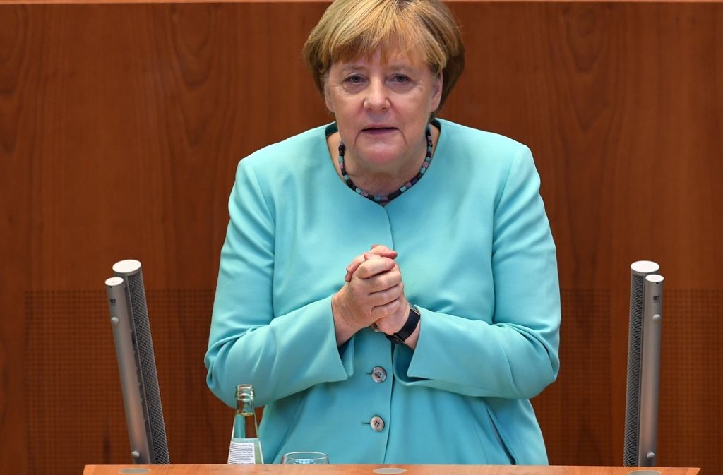 Merkel appelliert an die Deutschen, gegen Rechtspopulisten aufzustehen. Foto: dpa