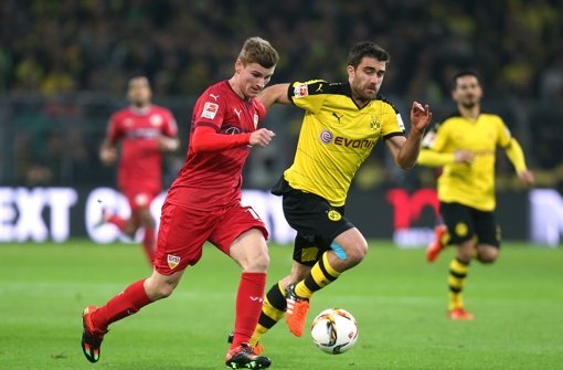 Am 9. Februar kommt es zwischen dem VfB und Borussia Dortmund zum erneuten Aufeinandertreffen im DFB-Pokal. Foto: Baumann