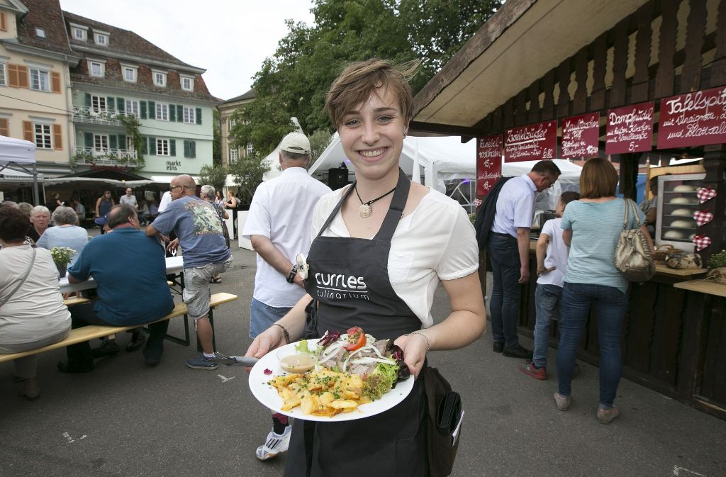Schwäbische Spezialitäten stehen im Mittelpunkt auf dem Esslinger Zwiebelfest.