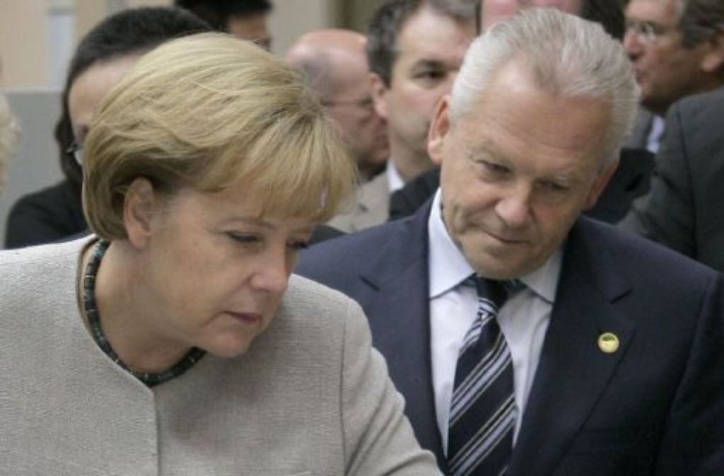 Kanzlerin Angela Merkel steht zum Projekt Stuttgart 21, Bahnchef Rüdiger Grube bittet um Geld vom Bund. Foto: dpa