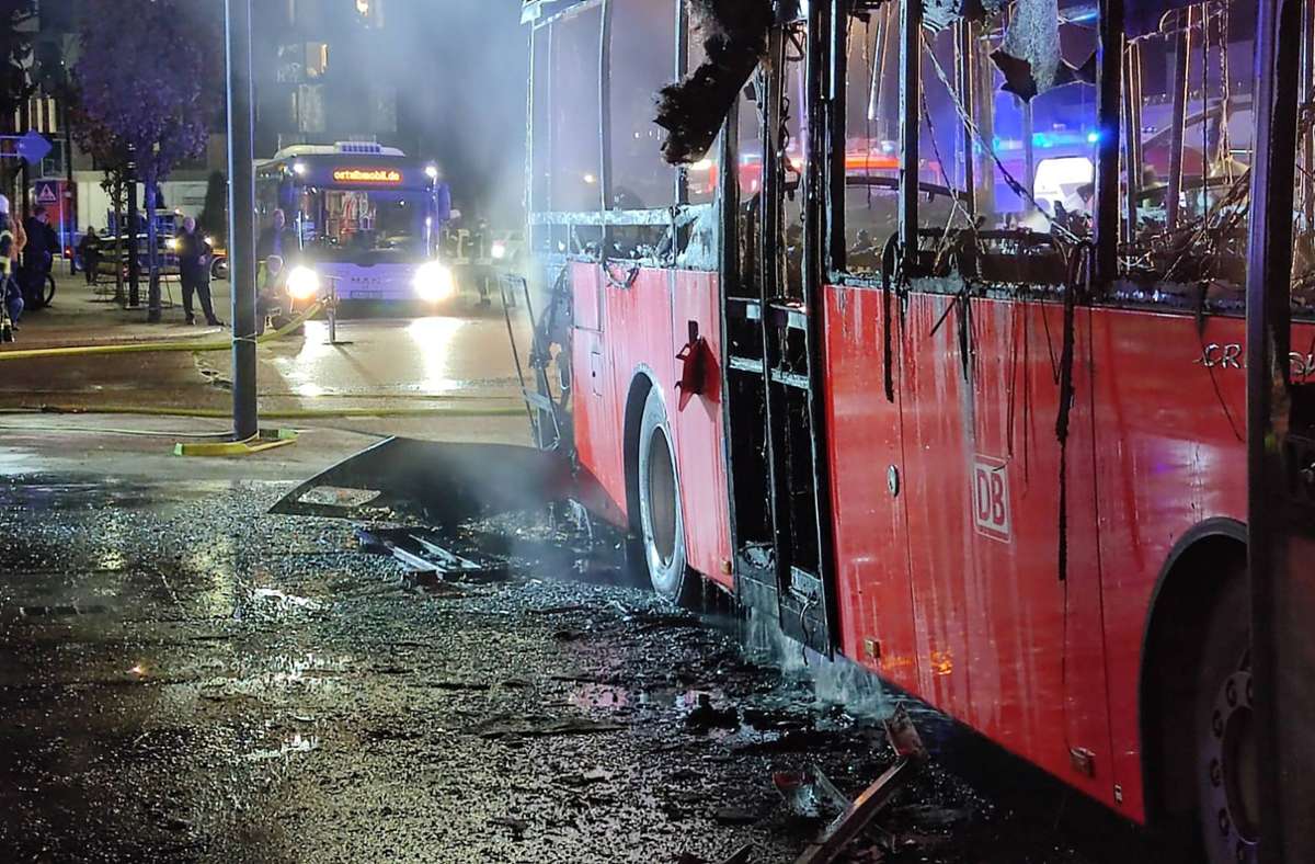 In Schwäbisch Gmünd hat ein Linienbus gebrannt.