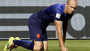 Geht nicht eben motiviert ins Spiel um Platz drei: Niederlandes Stürmer Arjen Robben Foto: dpa