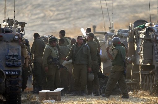 Israelische Soldaten an der Grenze zum Gazastreifen Foto: dpa