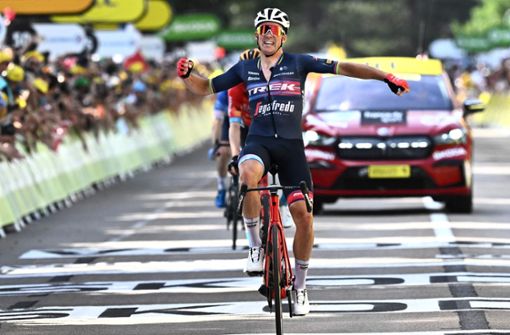 Mads Pedersen hat die 13. Etappe der Tour de France gewonnen. Foto: AFP/ANNE-CHRISTINE POUJOULAT
