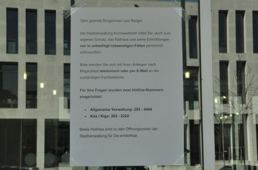 Das Rathaus ist für den Publikumsverkehr geschlossen. Foto: Dominik Florian