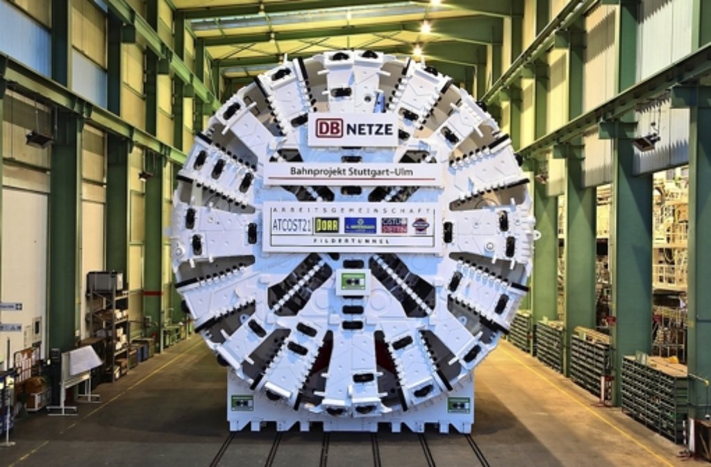 Die Bohrmaschine für den Fildertunnel misst 10,82 Meter im Durchmesser. Foto: Bahn AG