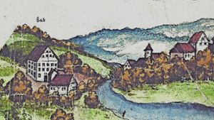 Das „Filstalpanorama“ des Ulmer Stadtmalers Martin Schaffner von 1535 zeigt unter anderem eine Ansicht Göppingens. Anders  als lange angenommen,  ist rechts allerdings nicht der Storchen, sondern dessen Vorgängergebäude zu sehen. Foto: Hauptstaatsarchiv Stuttgart/Repro: StZ