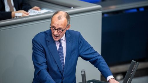 CDU-Chef Friedrich Merz im Bundestag Foto: dpa/Melissa Erichsen