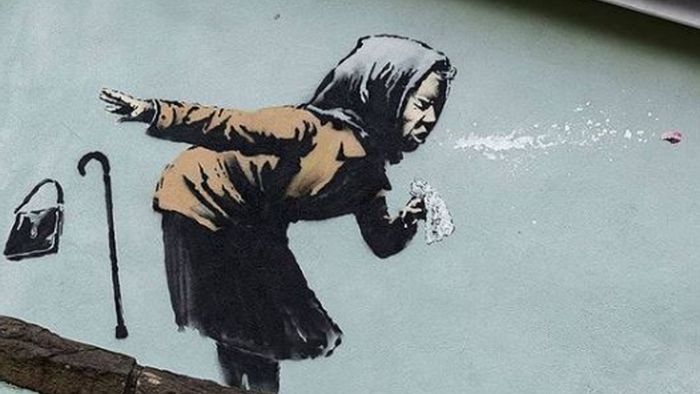 Ein echter und ein  falscher Banksy