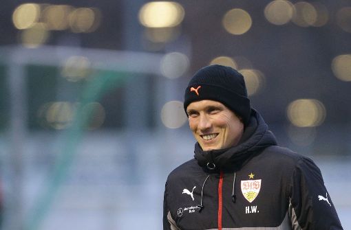VfB-Stuttgart-Trainer Hannes Wolf vor dem Spiel gegen Fortuna Düsseldorf. Foto: Pressefoto Baumann