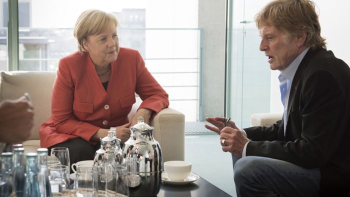 Merkel trifft Robert Redford
