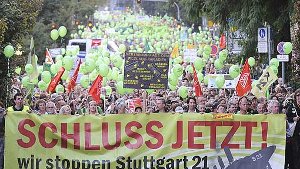 Stuttgart21-Gegner demonstrieren Foto: dapd