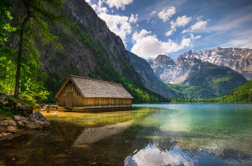 Der Königssee in Bayern im Nationalpark Berchtesgadener Land gehört zu den schönsten Seen Deutschlands.