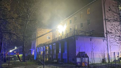 Brand in einer Flüchtlingsunterkunft in Konstanz. Foto: dpa