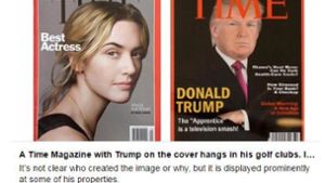 Das Original und das gefälschte Trump-Cover machen in den Sozialen Netzwerken die Runde. Foto: Twitter/Sreenshot