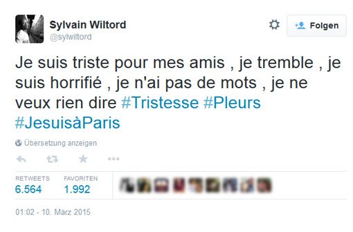 Sylvain Wiltord zeigt seine Bestürzung in einer emotionalen Botschaft auf Twitter. Foto: a href=https://twitter.com/sylwiltord target=_blankhttps://twitter.com/sylwiltord/a