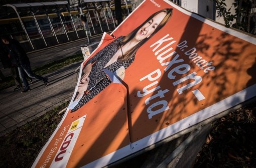 Wohl kaum vom Winde verweht: Das Plakat der CDU zur Landtagswahl Foto: Lichtgut/Leif Piechowski