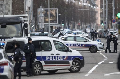 Polizeieinsatz in Straßburg am Donnerstagmittag. Foto: AP