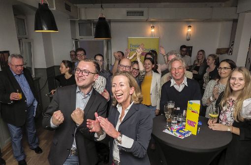 Stefanie Knecht feiert das starke Wahlergebnis der FDP. Foto: factum/Weise