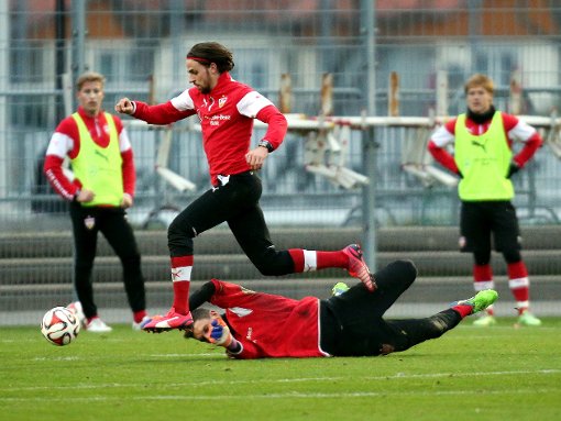 Der VfB Stuttgart hat am Mittwochnachmittag sein letztes öffentliches Training vor dem Rückrundenstart am Samstag gegen Borussia Mönchengladbach absolviert. Wir haben die Bilder. Foto: Pressefoto Baumann