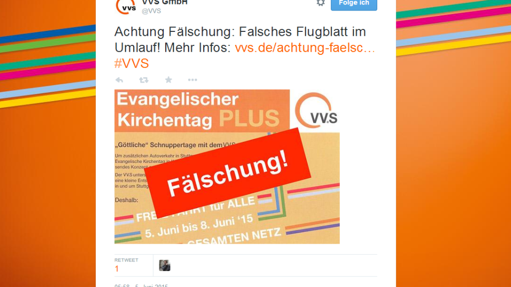 Kirchentag in Stuttgart: Falsches VVS-Flugblatt sorgt für Wirbel