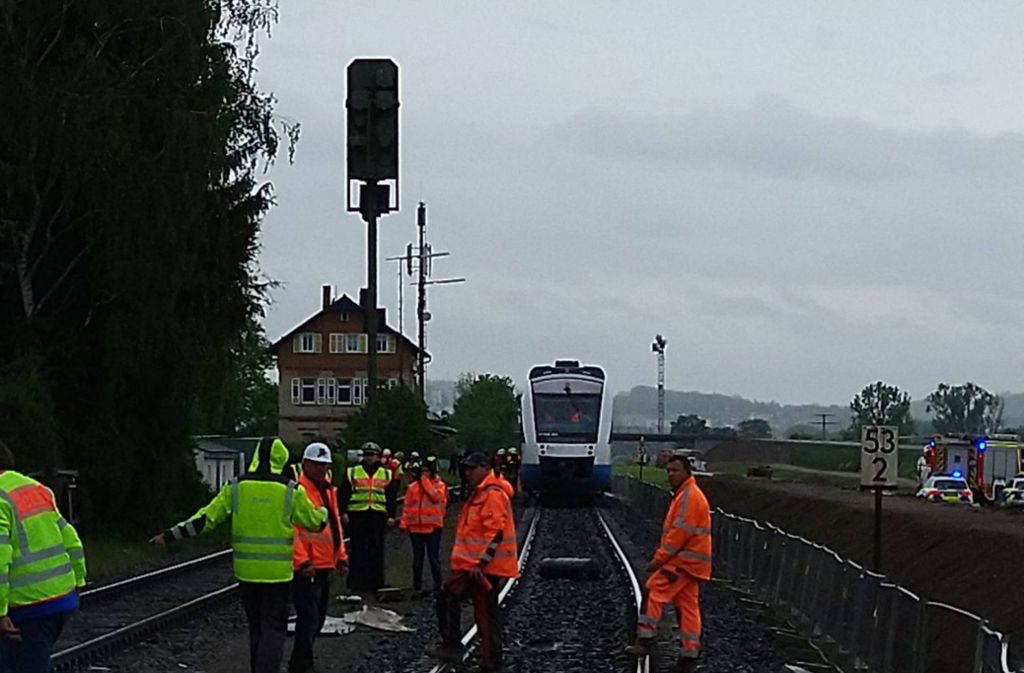 Die Bahnstrecke zwischen Tübingen und Horb wurde gesperrt.
