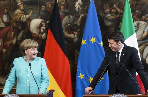Kanzlerin Angela Merkel und Italiens Regierungschef Matteo Renzi Foto: ANSA