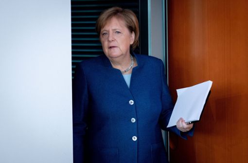 Kanzlerin Angela Merkel diskutierte bei der Videokonferenz mit den Ministerpräsidenten. Foto: dpa/Kay Nietfeld
