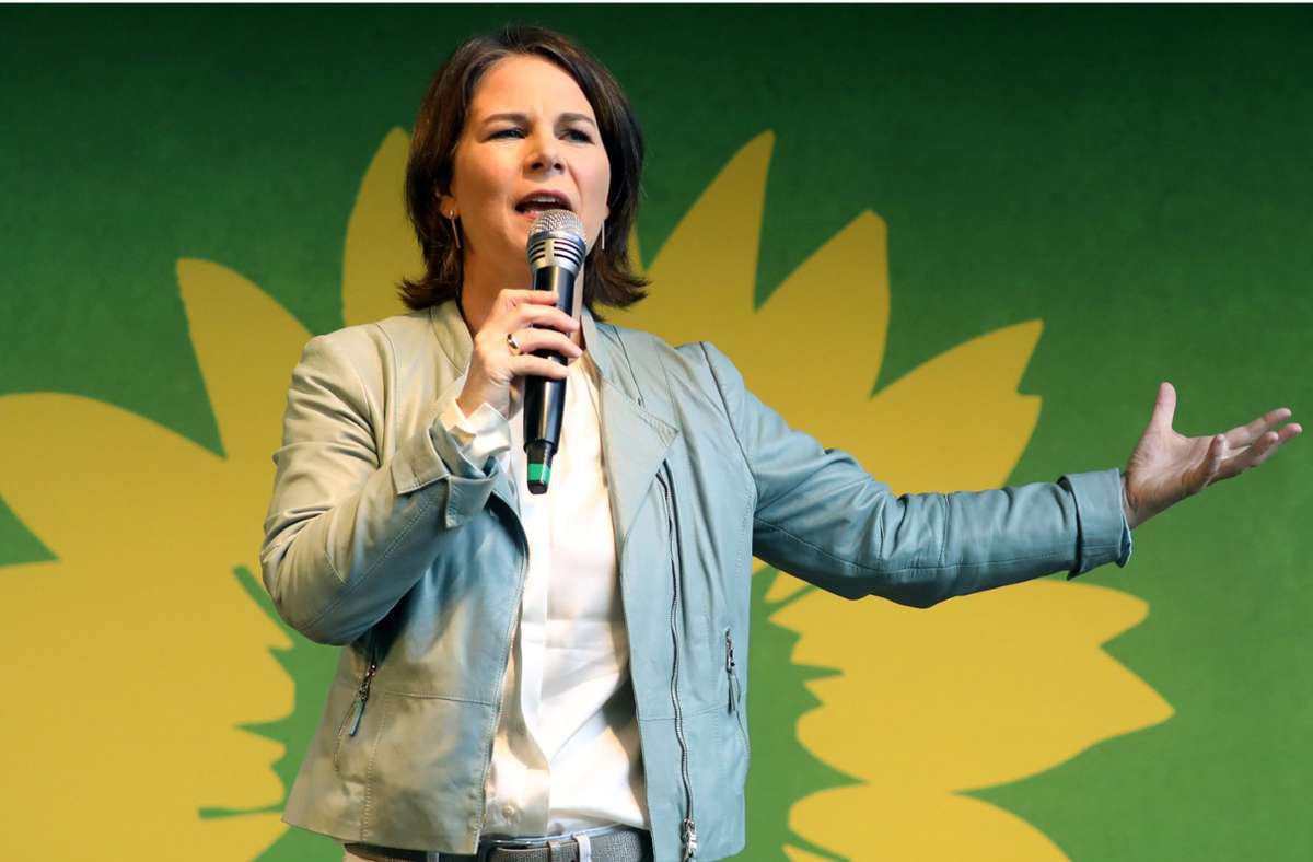 Die Grünen-Kanzlerkandidatin Annalena Baebock steht bei den Beschäftigten im öffentlichen Dienst auf Platz eins. Foto: dpa/Bernd Wüstneck