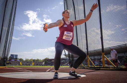 Kristin Pudenz wirft den Diskus 65,98 Meter weit und holt damit den deutschen Meistertitel. Foto: imago//Axel Kohring
