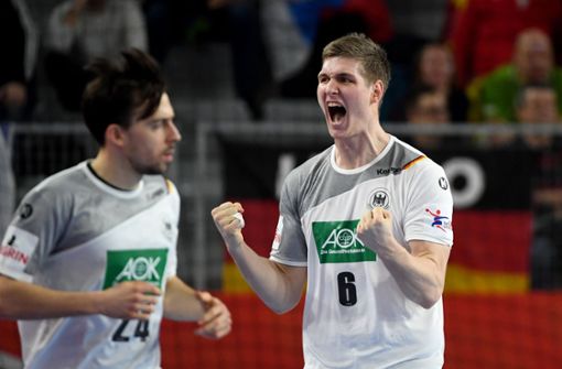 Die deutsche Handball-Nationalmannschaft gewinnt bei der EM gegen Tschechien. Foto: dpa-Zentralbild