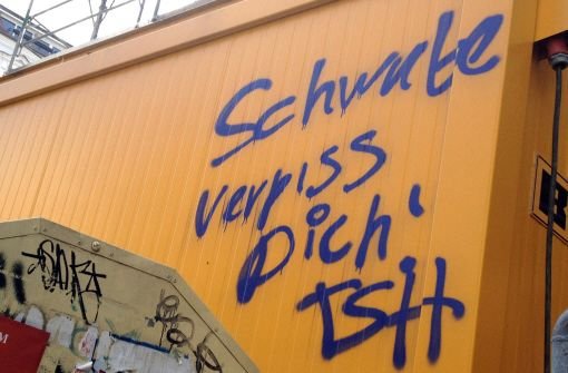 Immer wieder tauchen in Berlin Anti-Schwaben-Schmierereien auf. TSH steht übrigens für Totalen Schwaben-Hass. Foto: dpa