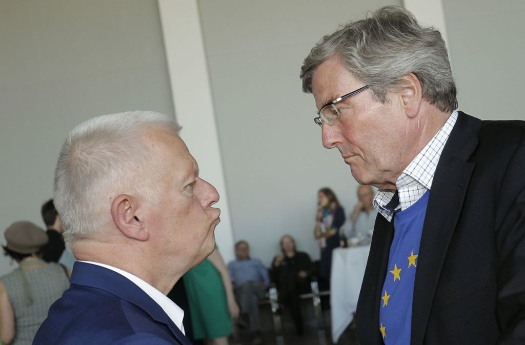 OB Fritz Kuhn (Grüne) und der amtierende Regionalpräsident Thomas Bopp (CDU). Foto: Lichtgut/Leif Piechowski
