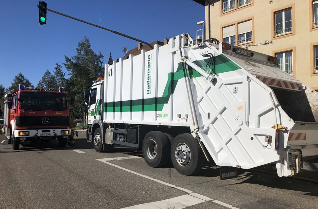 Der Müllwagen war in der Ulmer Straße unterwegs....