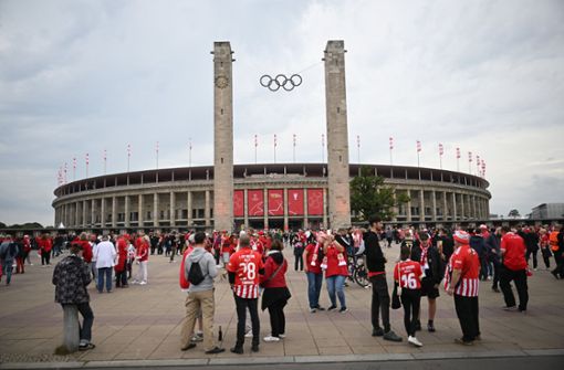 Das Spiel von Union Berlin steigt im Olympiastadion. Foto: dpa/Sebastian Gollnow