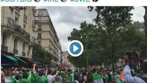 Auf Twitter kursieren diverse Videos mit feiernden irischen Fans Quelle: Unbekannt