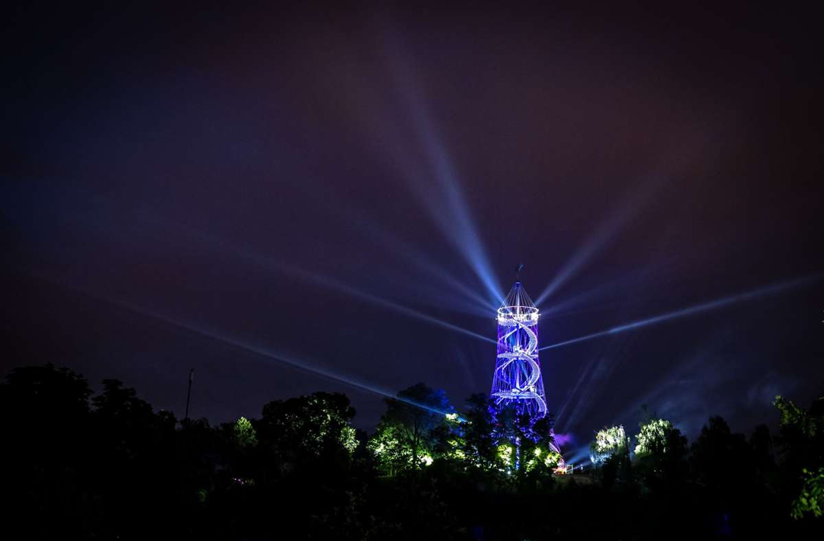 Auch der Killesberg-Turm wird beim Lichterfest wieder in Szene gesetzt. Foto: Lichtgut/Julian Rettig/Julian Rettig