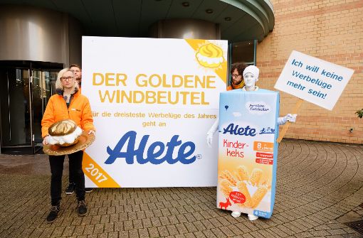 Alete erhält den Preis für die „dreisteste Werbelüge des Jahres“. Foto: foodwatch