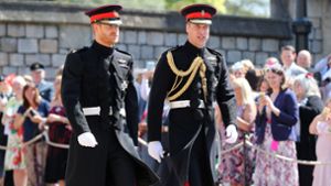 Prinz Harry und William bei Harrys Hochzeit. Foto: PA Wire
