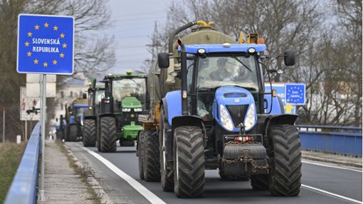 In vielen EU-Ländern Europas protestieren Bauern gegen die Regelungen aus Brüssel. In Osteuropa gehen sie auch gegen billige Importe aus der Ukraine auf die Straße. Foto: dpa/Vaclav Salek