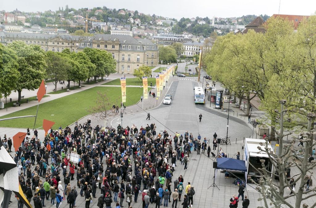 Einige hundert Teilnehmer zählten die Veranstalter beim March for Science in Stuttgart.